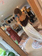 Load image into Gallery viewer, Three top, vintage lace skirt, Athena dress in brown sale ready to ship