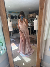 Load image into Gallery viewer, Ready to ship sale pink satin rosette dress