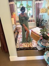 Load image into Gallery viewer, Ready to ship new Kelly green color solid crinkle dress Always and forever with sleeves on sale