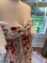 Load image into Gallery viewer, Sample sale Ready to ship one of a kind embroidery tulle floral short dress