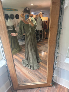 Preorder allow 6-8 week The Sugar Sugar dress olive linen cotton