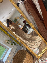 Load image into Gallery viewer, Ready to ship prairie hearts in beige rust floral crinkle dress