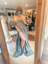 Load image into Gallery viewer, Two dress deal blue green hand dye we belong dress and floral prairie hearts ready to ship sale
