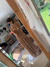 Load image into Gallery viewer, RESERVED Ready to ship gauze and lace beige dress