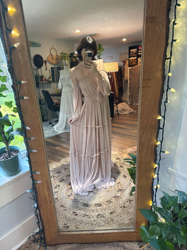 Preorder allow 6-8 weeks you glow pearl dress in nude blush