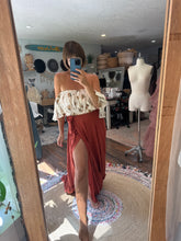 Load image into Gallery viewer, Three tops and a skirt dreams two piece rust linen cotton flash sale ready to ship