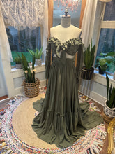 Load image into Gallery viewer, Ready to ship olive linen cotton Kismet two piece dress sale