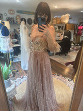 Load image into Gallery viewer, Pearl poetry dress with embroidery embellishments ready to ship sale one of a kind