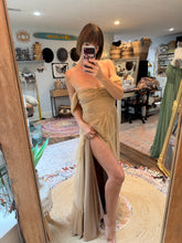 Load image into Gallery viewer, SALE love bird dark ivory lined with satin dress