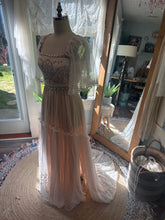 Load image into Gallery viewer, One of a kind lace dress with vintage lace bodice ready to ship sale