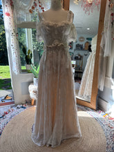Load image into Gallery viewer, Ready to ship sale one of a kind lace two piece - top is antique lace (removable sleeve cuffs)
