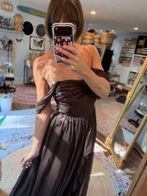 Load image into Gallery viewer, Hand dye deep brown love bird dress ready to ship sale