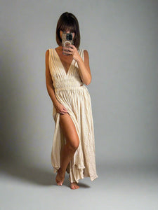 floor length photoshoot dress for ladies with a slit for maternity and family photo  session  