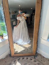 Load image into Gallery viewer, Ready to ship blush white floral crinkle ballerina dreams dress