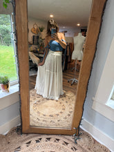 Load image into Gallery viewer, RESERVED FOR E -Ready to ship denim bustier and ivory skirt
