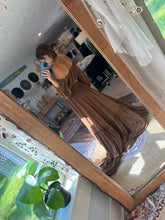 Load image into Gallery viewer, Ready to ship two piece dress ruffle me right up in brown stretchy thick lace