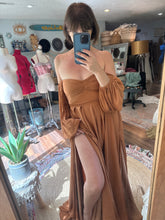 Load image into Gallery viewer, Ready to ship a new day dress in copper matte satin sale