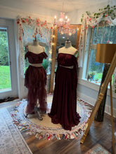 Load image into Gallery viewer, Two tops two skirts in burgundy plum color ready to ship sale