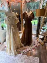 Load image into Gallery viewer, Flash sale two dress deal poetry cotton print and one of a kind hand dye sample dress brown ready to ship
