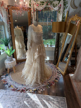 Load image into Gallery viewer, Sample sale ready to ship lace dress lined in satin fits sm-large