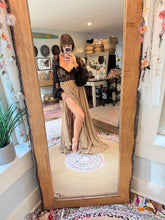 Load image into Gallery viewer, Sample sale dress tan brown with black lace sm-xl