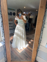 Load image into Gallery viewer, Amazing sale Ready to ship one of a kind dress vintage lace (soft green)hand dyed with tulle (lined) on sale