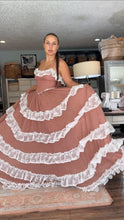 Load image into Gallery viewer, One only - Two dress deal euphoria dress off white lace and crinkle brown ruffle dress