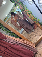 Load image into Gallery viewer, Ready to ship on sale slight dye flaw brown lace hand dyed two piece dress (style y)