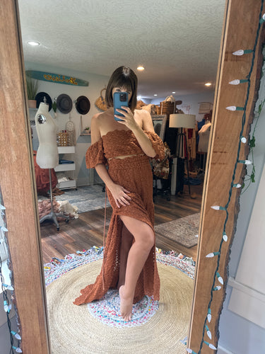 Preorder all 6 weeks or so - new Brown - so Sara two piece dress