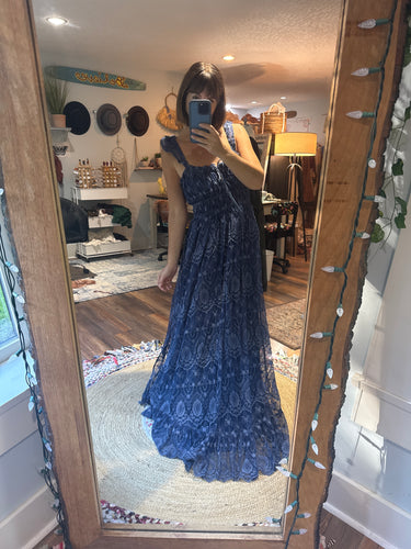 (Blue) Ready to ship hand  dye lace always and forever dress sale blue