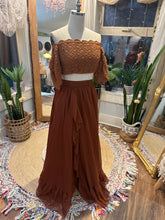 Load image into Gallery viewer, (With extra rust poetry skirt ) Ready to ship brown - new Brown - so Sara two piece dress