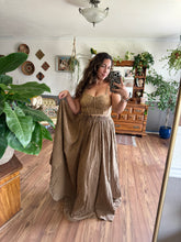 Load image into Gallery viewer, SALE - brown We Belong (2 piece) color wash bustier two piece dress ready to ship