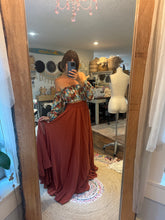 Load image into Gallery viewer, Ready to ship sale floral top and rust skirt