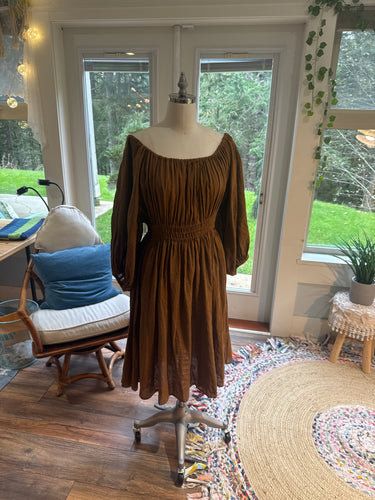 MIDI length brown dress xl-3x adjustable ready to ship