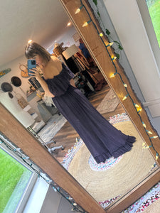 Ready to ship hand dye plum blue dress sale