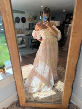 Load image into Gallery viewer, Ready to ship Made with Love gown in embroidery tulle (lined)