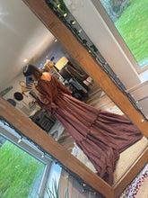 Load image into Gallery viewer, (Brown ) Ruffle me open cotton dress ready to ship on sale
