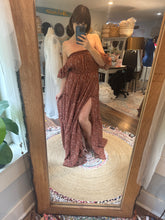 Load image into Gallery viewer, Brown floral crinkle you glow girl with short sleeve ready to ship sale