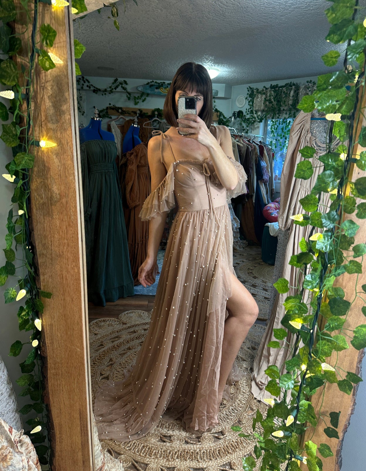 Preorder allow 6 to 8 week poetry nude pearl dress material it's