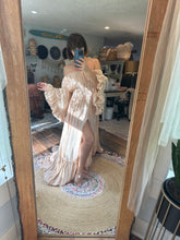 Load image into Gallery viewer, Ready to ship sale ruffle me open beige dress