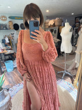 Load image into Gallery viewer, Ready to ship sale mesh soft robe and bodysuit with hand dyed Sonoma lace dress (last one)