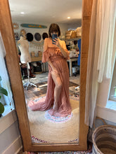 Load image into Gallery viewer, Mystical wonders coral color chiffon two piece dress ready to ship on sale