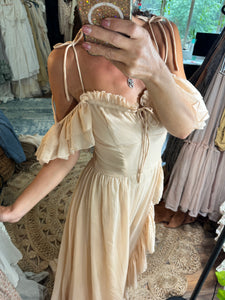 SALE ready to ship nude blush  Poetry chiffon reclamation dress