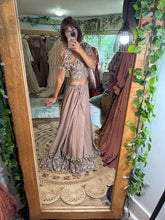 Load image into Gallery viewer, Ready to ship hand dyed lace two piece dress tan brown