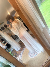 Load image into Gallery viewer, Pearl power robe dress on sale ready to ship with a nude body suit