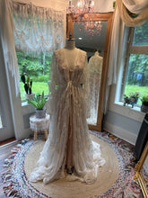 Load image into Gallery viewer, Ready to ship sale lace ivory perfect robe with bliss slip dress nude