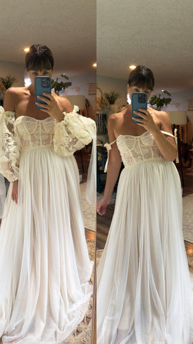 Preorder allow 4 -6 weeks The We Belong Together lace and tulle gown with detachable sleeves