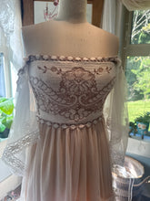 Load image into Gallery viewer, One of a kind lace dress with vintage lace bodice ready to ship sale
