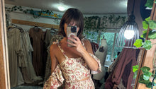 Load image into Gallery viewer, Ready to ship Away We Go print bustier two piece reclamation dress in cotton