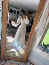 Load image into Gallery viewer, Soft French lace ivory corset dress lined in chiffon ready to ship